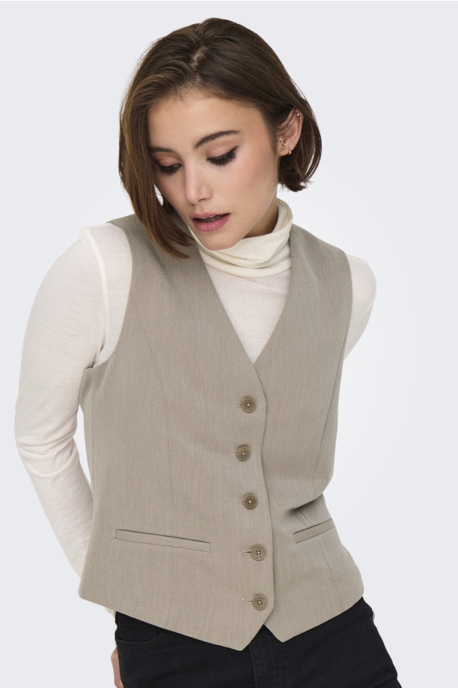 ONLIRIS-HATTIE WAISTCOAT TLR NOOS 15331287 TAUPE GRAY/MELANGE
